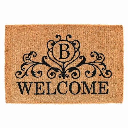 Monogram Door Mat, Black, Natural, 36 in W x 72 in L
